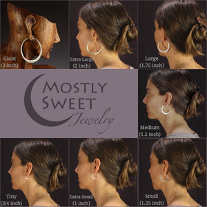 Matte Sterling Silver Hoop Earrings - Mostly Sweet Jewelry