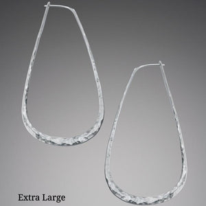 Sterling Silver Elliptical Hoop Earrings - Mostly Sweet Jewelry
