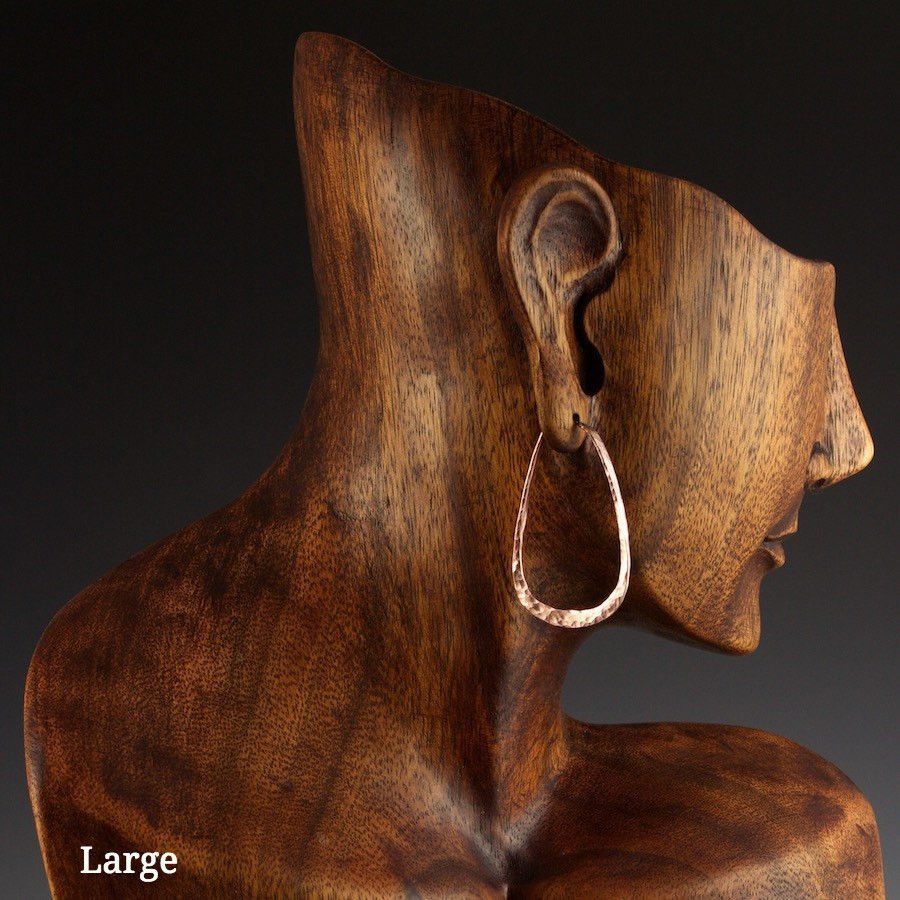 Copper Elliptical Hoop Earrings - Mostly Sweet Jewelry