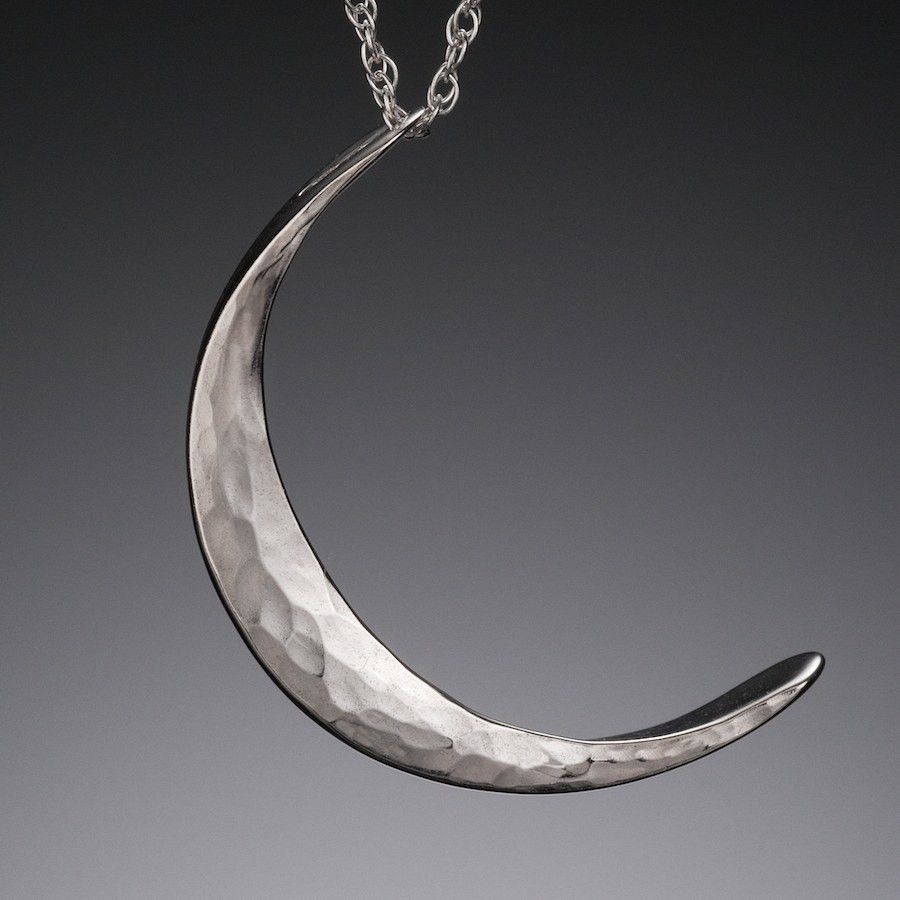 Crescent Moon Necklace in Sterling Silver - Mostly Sweet Jewelry