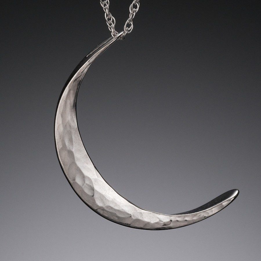 Crescent Moon Necklace in Sterling Silver
