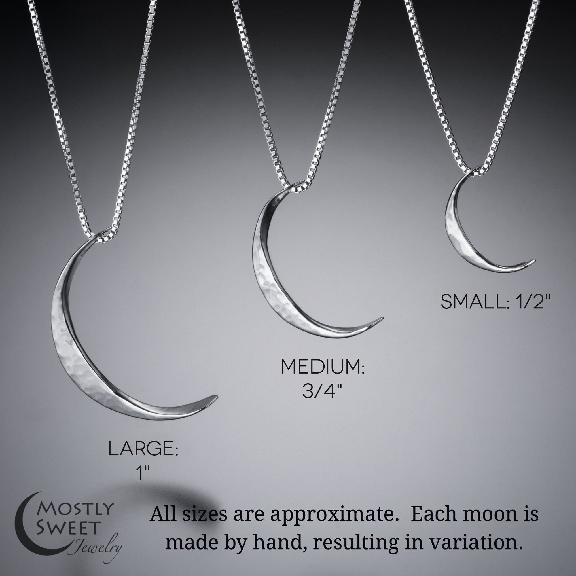 Crescent Moon Pendant in 14k Gold - Mostly Sweet Jewelry