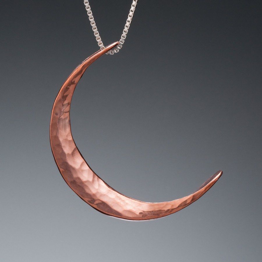 Crescent Moon Pendant in Copper | Mostly Sweet Jewelry Small (1/2 inch) / 18 inch