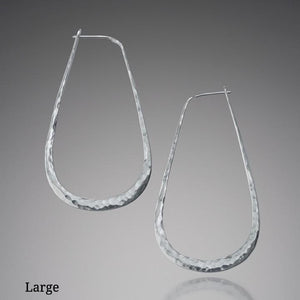 Earrings - Sterling Silver Elliptical Hoop Earrings