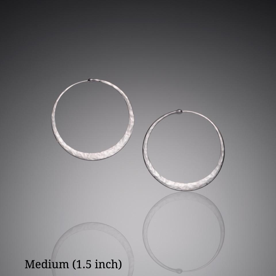Sterling Silver Flat Wide Huggie Hoop Earrings | Borsheims