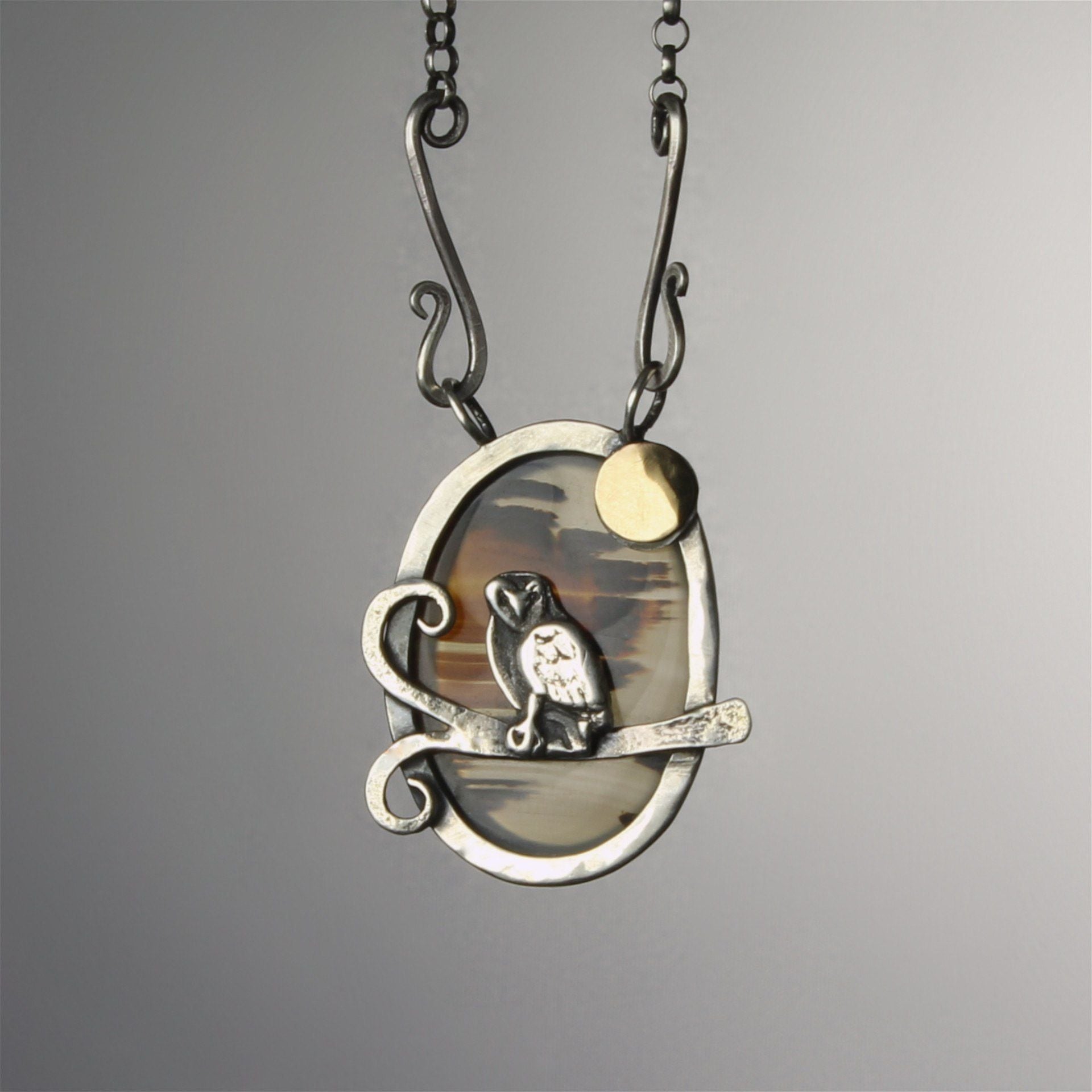 Owl by Moonlight pendant - Mostly Sweet Jewelry