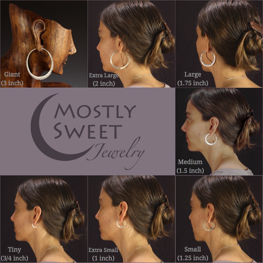Rustic Sterling Silver Hoop Earrings - Mostly Sweet Jewelry