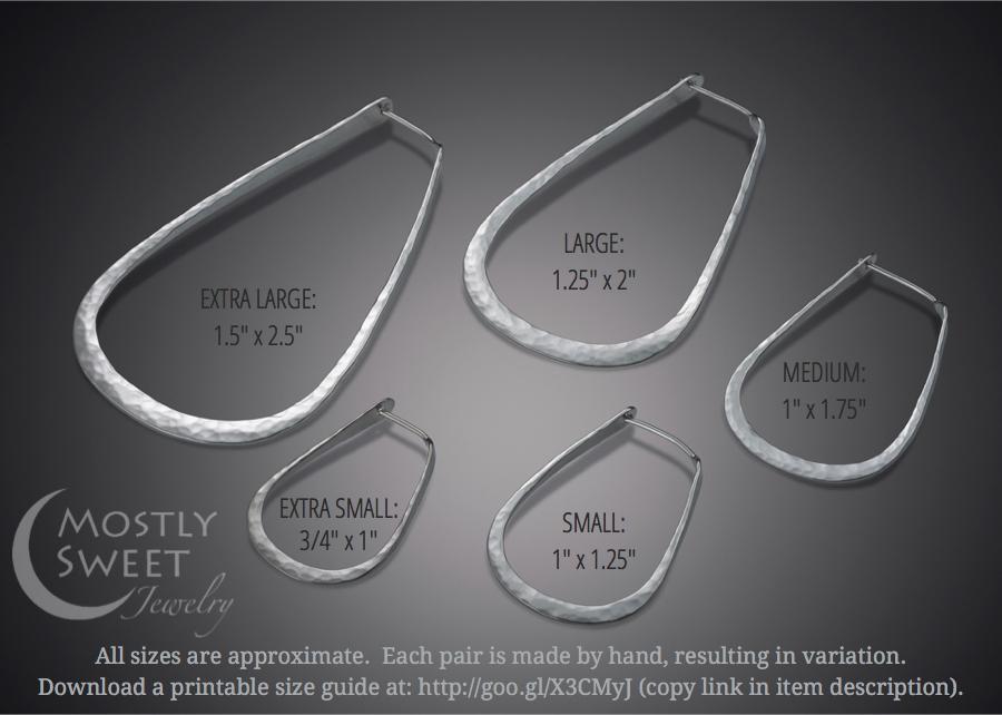 Single Elliptical Hoop in Silver or Copper - Mostly Sweet Jewelry