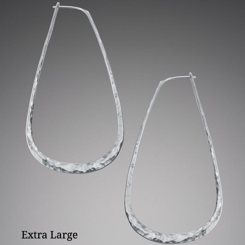 Sterling Silver Elliptical Hoop Earrings - Mostly Sweet Jewelry