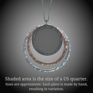 Tangent Circles Pendant in Sterling Silver & Copper - Mostly Sweet Jewelry